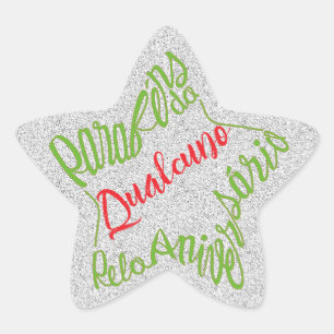 Pegatina En Forma De Estrella Felicidades por el cumpleaños en forma de estrella
