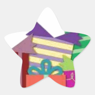 Pegatina En Forma De Estrella Feliz cumpleaños