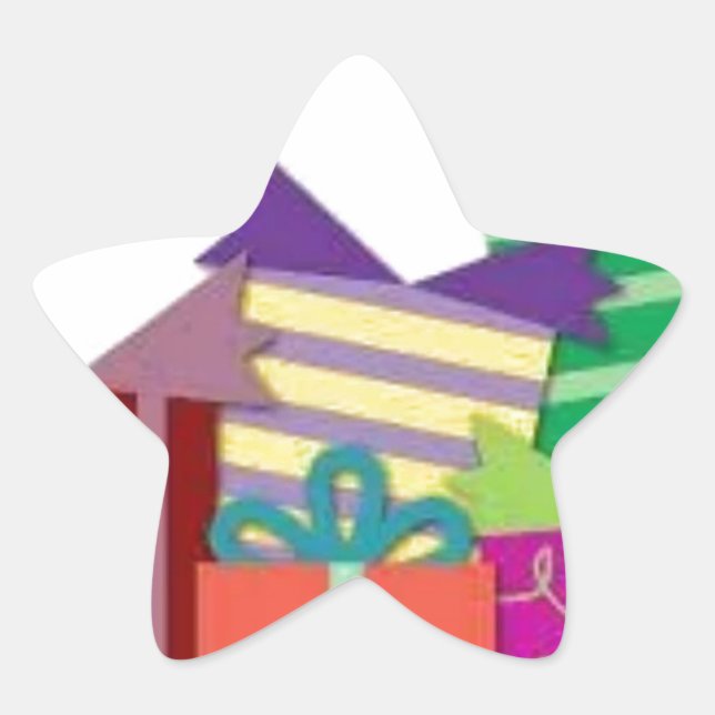 Pegatina En Forma De Estrella Feliz cumpleaños (Anverso)