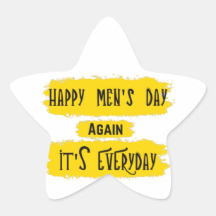 Pegatina En Forma De Estrella Feliz Día del Hombre