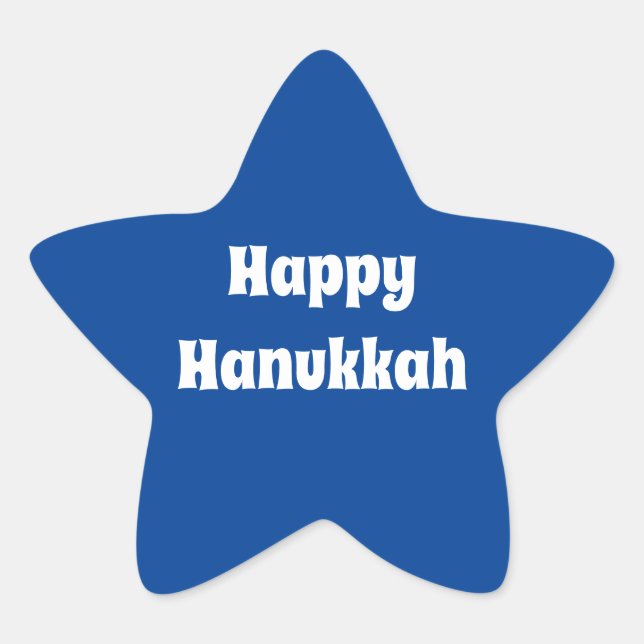 Pegatina En Forma De Estrella Feliz Hanukkah (Anverso)