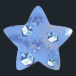Pegatina En Forma De Estrella Feliz Hanukkah cayendo estrellas y sueños<br><div class="desc">Está viendo la colección de diseño de Lee Hiller. Coleccionista,  ropa,  regalos y objetos de colección Lee Hiller Photography o colección de arte digital. Puedes ver su fotografía de la naturaleza en http://HikeOurPlanet.com/ y seguir su blog de senderismo dentro del Parque Nacional de Hot Springs.</div>