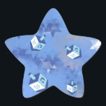 Pegatina En Forma De Estrella Feliz Hanukkah cayendo estrellas y sueños<br><div class="desc">Está viendo la colección de diseño de Lee Hiller. Coleccionista,  ropa,  regalos y objetos de colección Lee Hiller Photography o colección de arte digital. Puedes ver su fotografía de la naturaleza en http://HikeOurPlanet.com/ y seguir su blog de senderismo dentro del Parque Nacional de Hot Springs.</div>