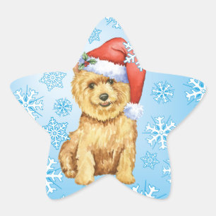 Pegatina En Forma De Estrella Feliz Howlidays Norwich Terrier