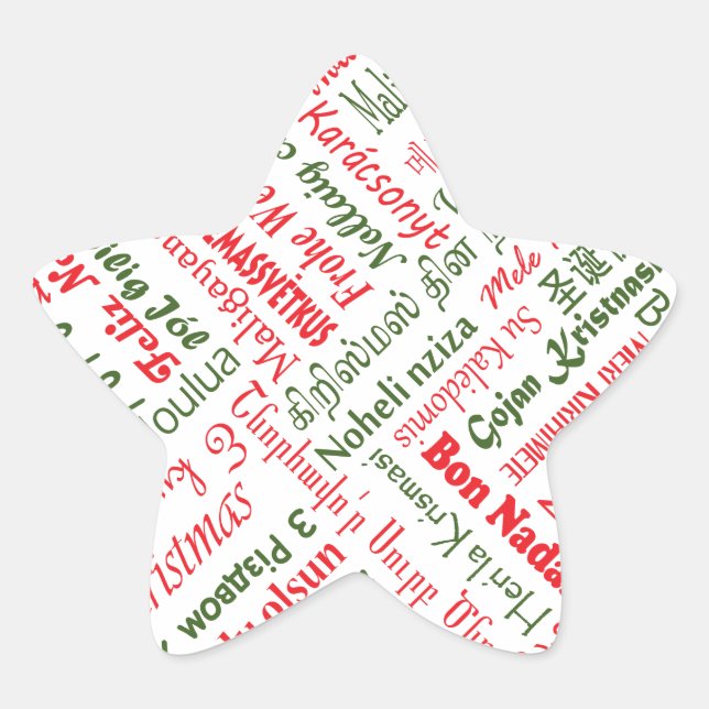 Pegatina En Forma De Estrella ¡Feliz Navidad! (Anverso)