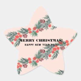 Pegatina En Forma De Estrella ¡Feliz Navidad!