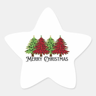 Pegatina En Forma De Estrella Feliz Navidad