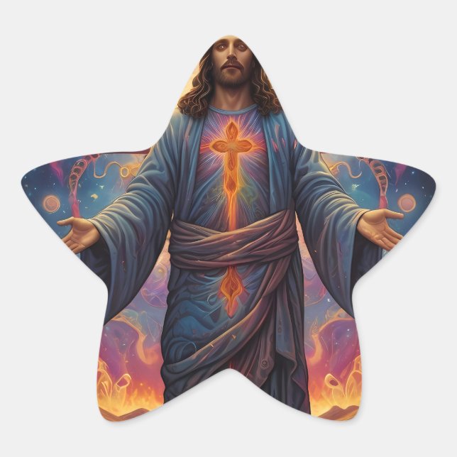 Pegatina En Forma De Estrella Feliz Navidad (Anverso)