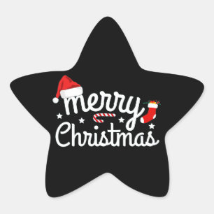 Pegatina En Forma De Estrella Feliz Navidad