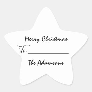 Pegatina En Forma De Estrella Feliz Navidad a... de nombre de familia Estrella d