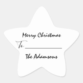 Pegatina En Forma De Estrella Feliz Navidad a... de nombre de familia Estrella d