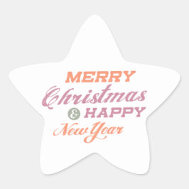 Pegatina En Forma De Estrella Feliz Navidad Feliz Año Nuevo Estrella Pegatina