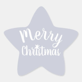 Pegatina En Forma De Estrella Feliz Navidad Gris
