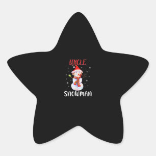 Pegatina En Forma De Estrella Feliz Navidad tío Snowman   Tío Regalos