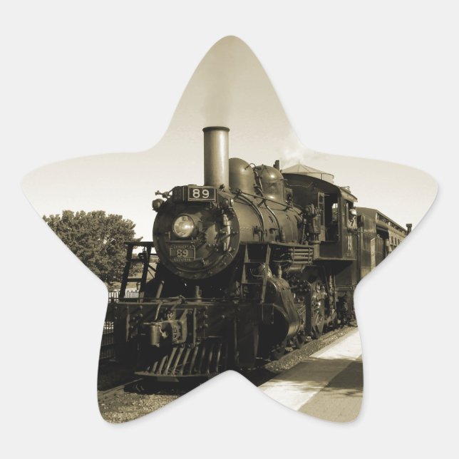 Pegatina En Forma De Estrella Ferrocarril histórico (Anverso)