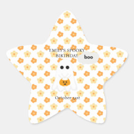 Pegatina En Forma De Estrella Fiesta de cumpleaños de Halloween | Diseño de fant