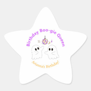 Pegatina En Forma De Estrella Fiesta de cumpleaños de Halloween   Fantasma de pi