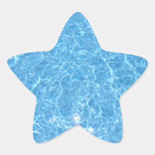 Pegatina En Forma De Estrella Fiesta De La Piscina Modelo Elegante De Agua Azul