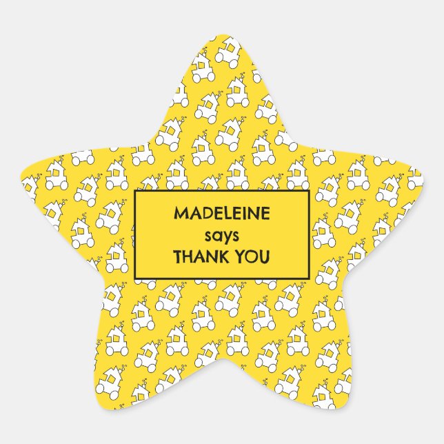 Pegatina En Forma De Estrella Fiesta del cumpleaños del tren Goody Bag (Anverso)