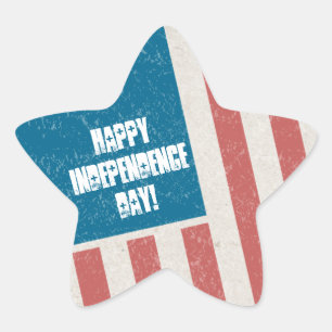 Pegatina En Forma De Estrella Fiesta del Día de la Independencia de la Bandera N