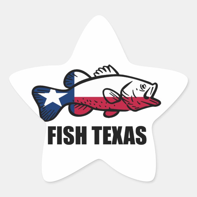 Pegatina En Forma De Estrella Fish Texas (Anverso)