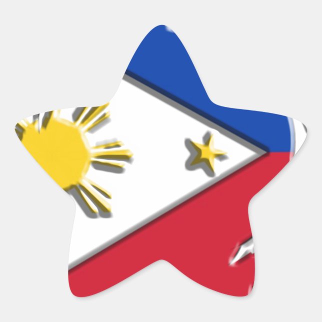 Pegatina En Forma De Estrella FLag de Filipinas (Anverso)