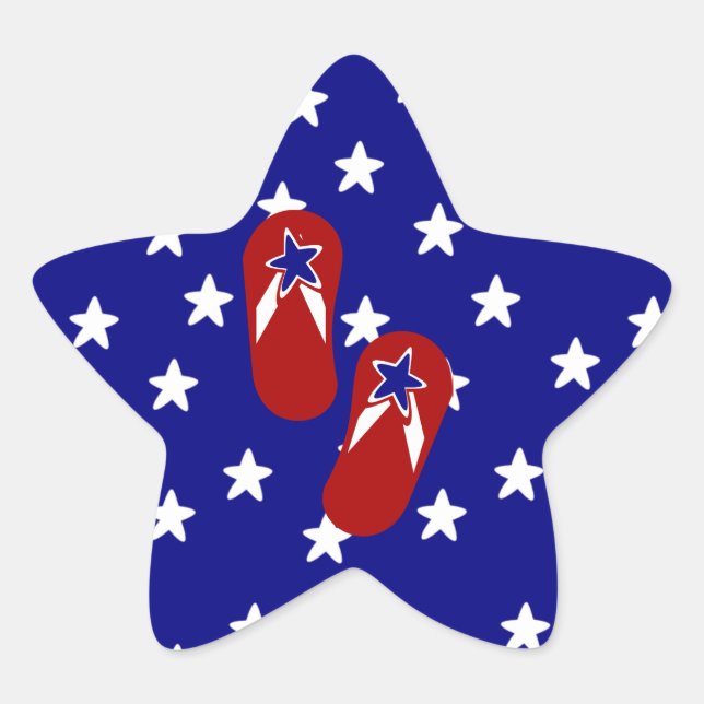 Pegatina En Forma De Estrella ¡Flip Flop Time! (Anverso)