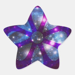 Pegatina En Forma De Estrella Flor espacial