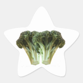 Pegatina En Forma De Estrella Flores de brócoli verde brillante