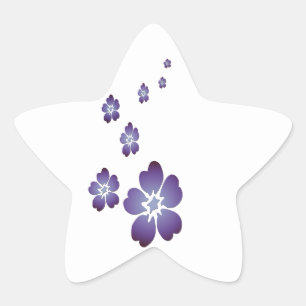 Pegatina En Forma De Estrella Flores moradas