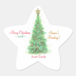 Pegatina En Forma De Estrella Folleto de regalo para Navidades personalizados