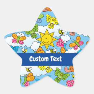 Pegatina En Forma De Estrella Fondo de animales para bebés