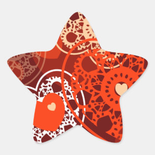 Pegatina En Forma De Estrella Fondo de corazones, pegatina