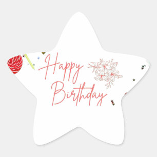 Pegatina En Forma De Estrella Fondo de fiesta de cumpleaños con composición plan