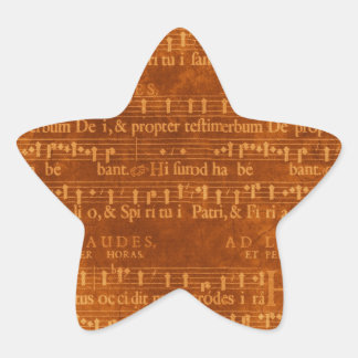 Pegatina En Forma De Estrella Forma de la estrella del manuscrito de música medi