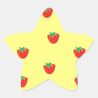 Pegatina En Forma De Estrella Fresas Amarillas