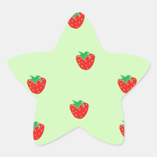 Pegatina En Forma De Estrella Fresas Mint Green