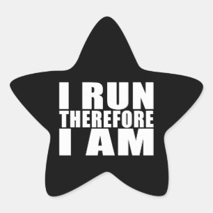 Pegatina En Forma De Estrella Funny Runners Cita Chistes que corro, por lo tanto