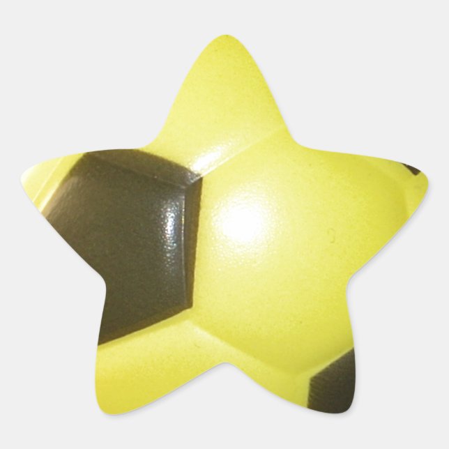 Pegatina En Forma De Estrella Fútbol amarillo y negro. (Anverso)