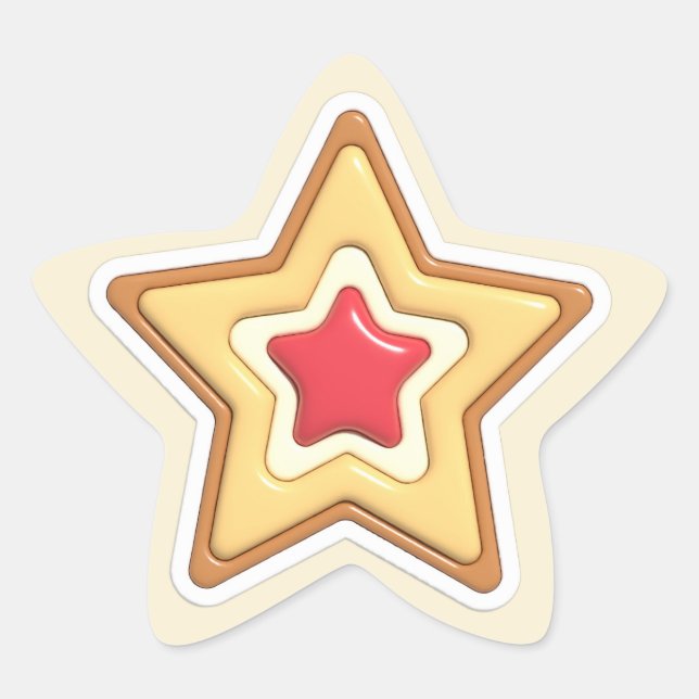 Pegatina En Forma De Estrella Galleta Estrella de Navidad 3D (Anverso)