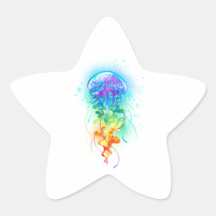 Pegatina En Forma De Estrella Gallito arcoiris