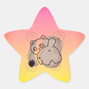 Pegatina En Forma De Estrella Gato Juguetón con Hilo