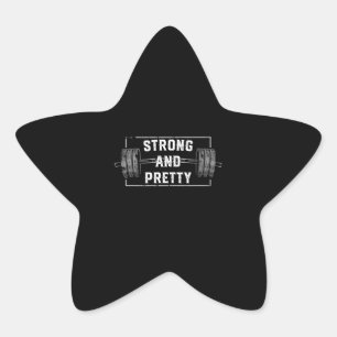 Pegatina En Forma De Estrella Gimnasio Fuerte Y Bonito Cita A Tank Top