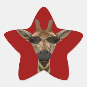 Pegatina En Forma De Estrella Giraffe Incognito
