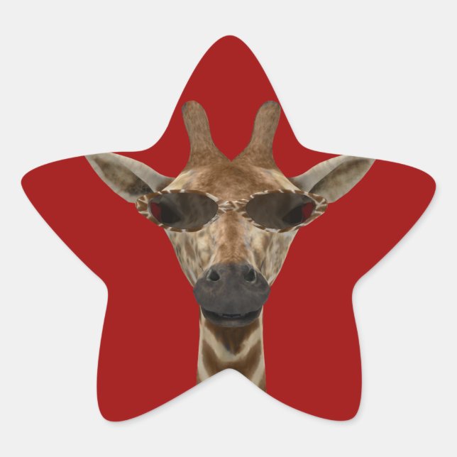 Pegatina En Forma De Estrella Giraffe Incognito (Anverso)