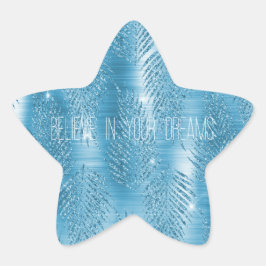Pegatina En Forma De Estrella Glam Aqua Blue Tropical Purpurinas Leyes