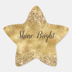 Pegatina En Forma De Estrella Glam Gold Purpurina Confetti