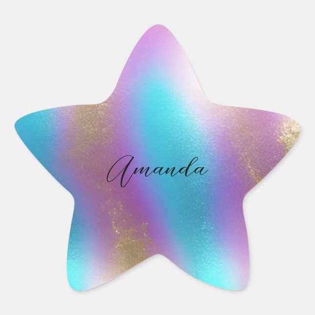 Pegatina En Forma De Estrella Glam iris irlandés (Anverso)