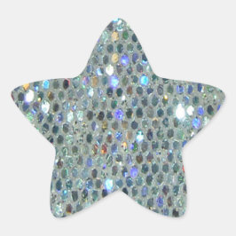 Pegatina En Forma De Estrella Glitzy Sparkly Silver Purpurina Bling