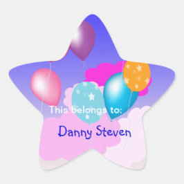 Pegatina En Forma De Estrella globos coloridos y accesorios fiestas de nubes
